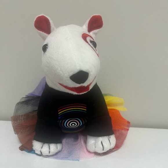 🌟 Adorable Target Bullseye Plush Rainbow tutu Dog! 🌟 - Picture 2 of 3